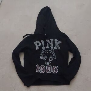 Victoria's Secret Black Love Pink Hoodie.New No Tags